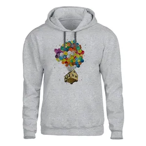 هودی مردانه مدل خانه بادکنکی کد SH39 رنگ طوسی