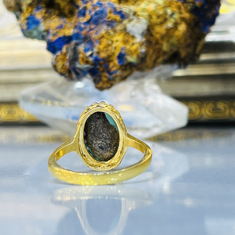 انگشتر نقره زنانه مدل مزین به فیروزه نیشابور