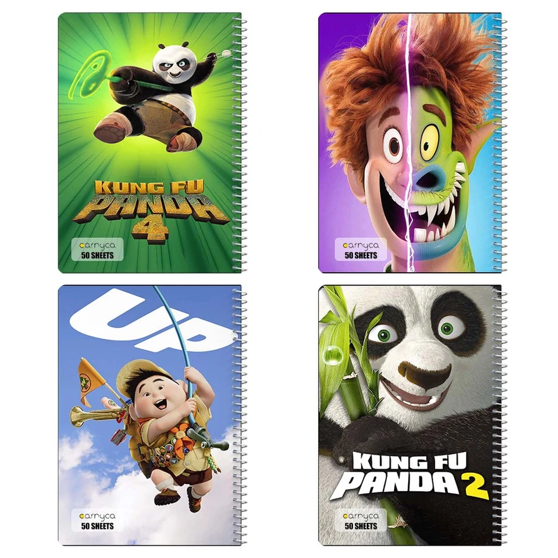 دفتر نقاشي 50 برگ کارنيکا طرح انیمیشن animation کد 45811 مجموعه 4 عددی