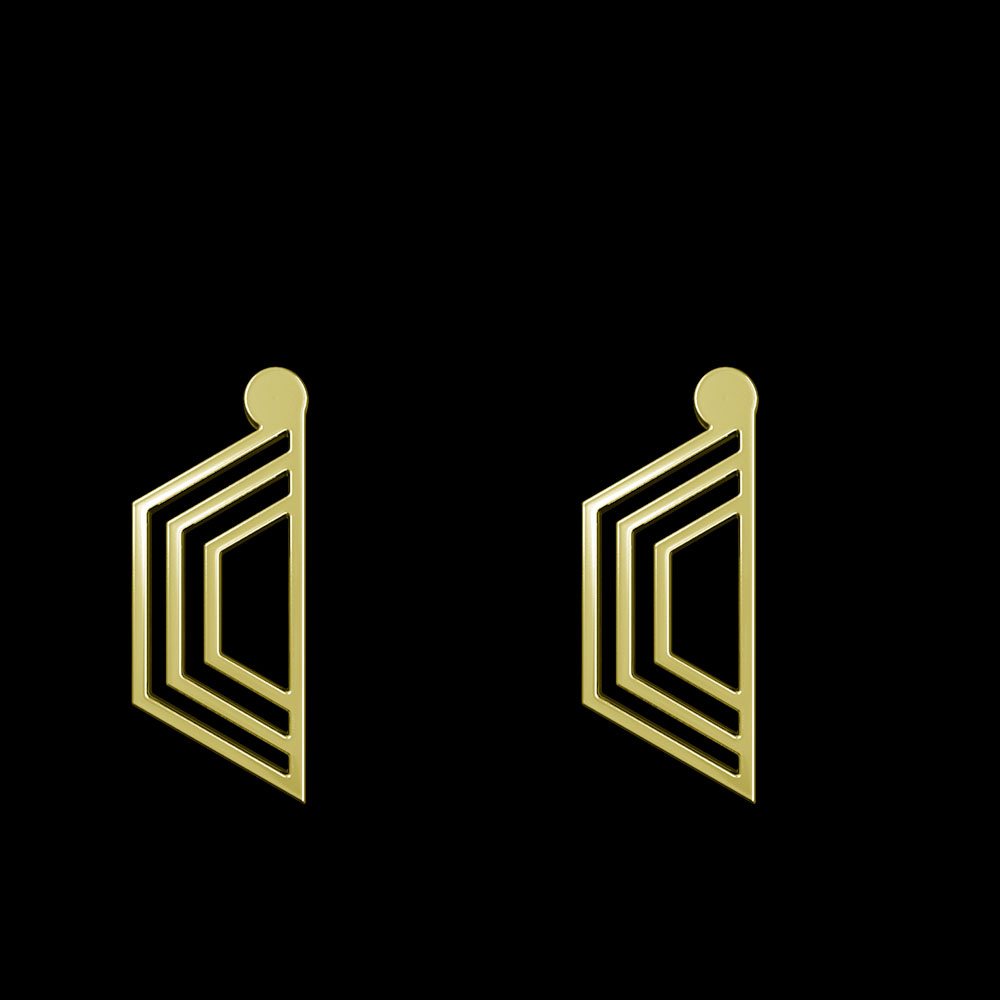 گوشواره طلا 18 عیار زنانه مدوپد مدل هندسی کد GA1-10371