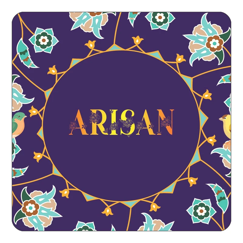 مگنت کاکتی طرح اسم آریسان arisan مدل گل و بلبل کد mg11528