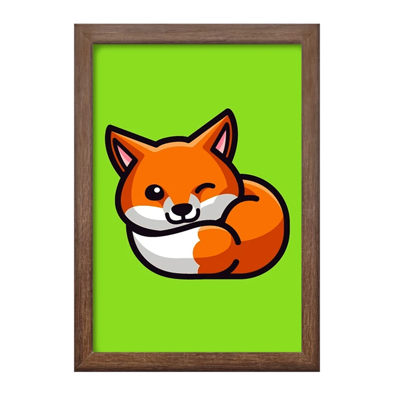 تابلو خندالو طرح حیوانات بامزه روباه کد 28183