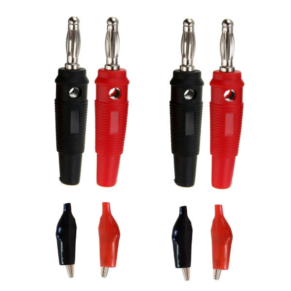 فیش نری منبع تغذیه کد 4mm-Banana.Plug به همراه گیره سوسماری مجموعه 8 عددی