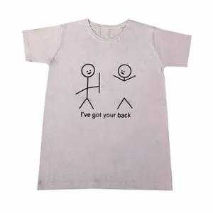 تی شرت آستین کوتاه زنانه مدل آدمک رنگ سفید