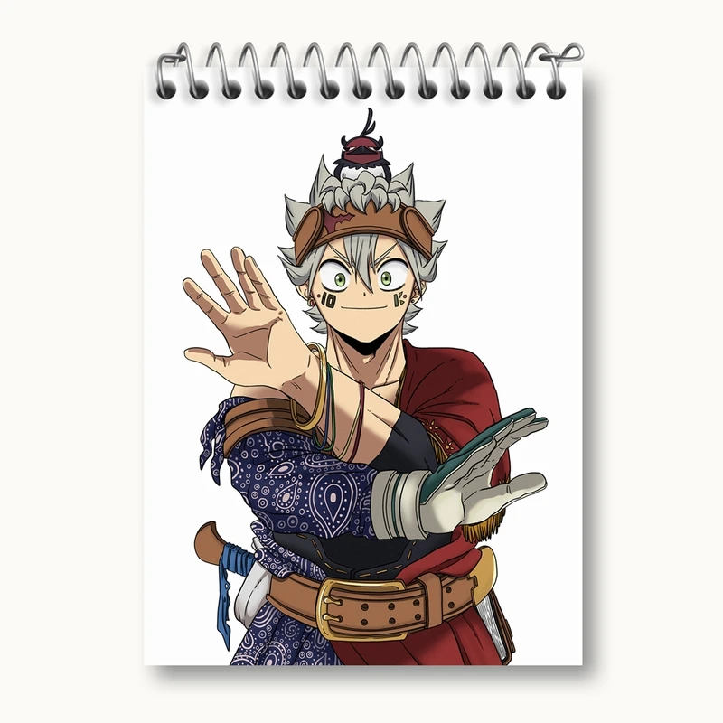 دفتر یادداشت 50 برگ خندالو مدل آستا انیمه بلک کلاور Black Clover کد 10254