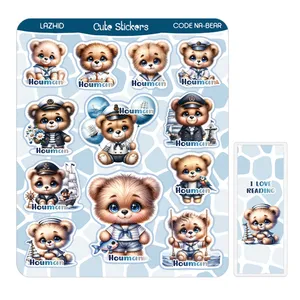 برچسب لاژید مدل اسم هومن طرح کارتونی به همراه نشانگر کتاب