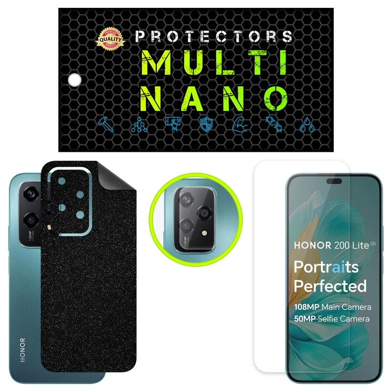محافظ صفحه نمایش شفاف مولتی نانو مدل X-SFG مناسب برای گوشی موبایل آنر 200 Lite به همراه برچسب پوششی پشت گوشی و محافظ لنز دوربین