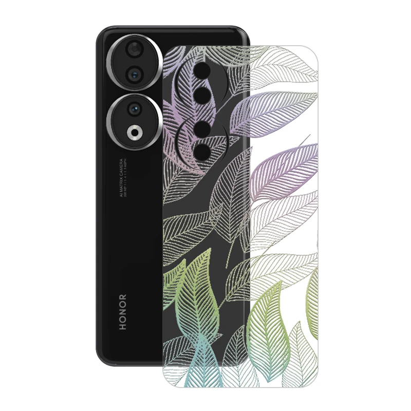 برچسب پوششی ریمکس مدل Clea طرح برگ مناسب برای گوشی موبایل آنر 90