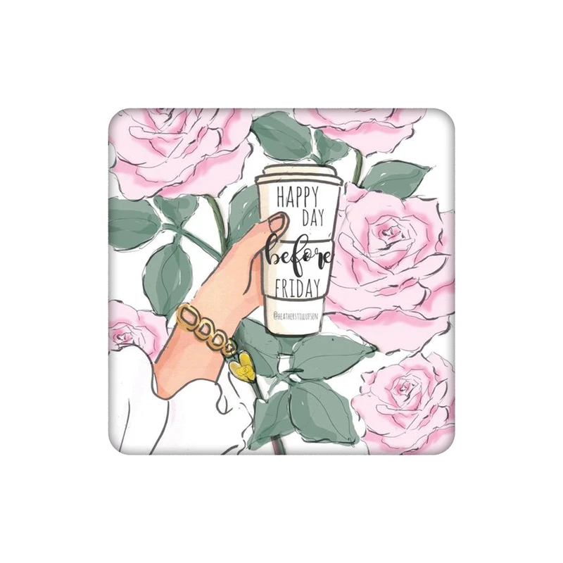 زیرلیوانی طرح روز جمعه خوب و گل ها کد 7875585