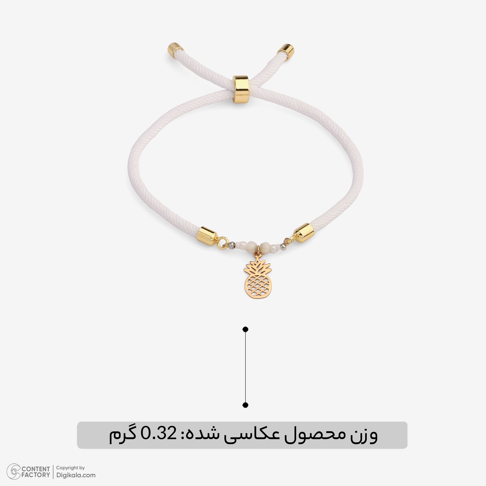 دستبند طلا 18 عیار زنانه با بند بافت سنجاق مدل آناناس کد 40001580 -  - 2