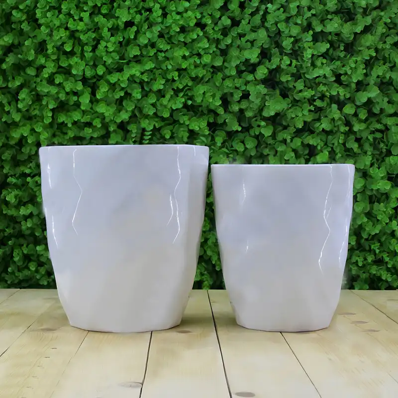 گلدان سرامیکی مدل الماسی مجموعه 2 عددی