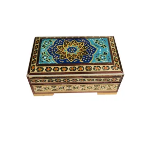 جعبه خاتم کاری طرح تذهیب کد 105