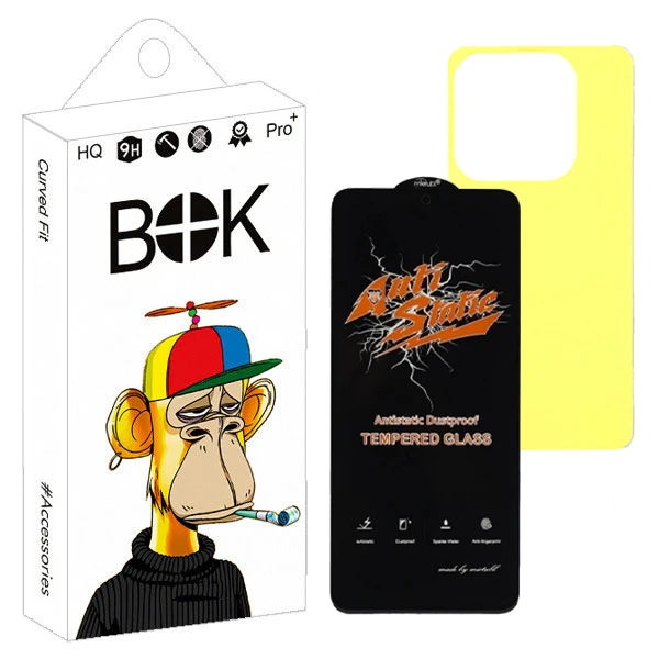 محافظ صفحه نمایش بوک مدل Antistatic Pro مناسب برای گوشی موبایل شیائومی redmi note 14 به همراه محافظ پشت گوشی