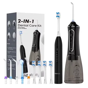 دستگاه شست و شوی دهان و دندان به همراه مسواک برقی ویبروسونیک شارژی اچ تو او فلاس مدل Clean Kit...