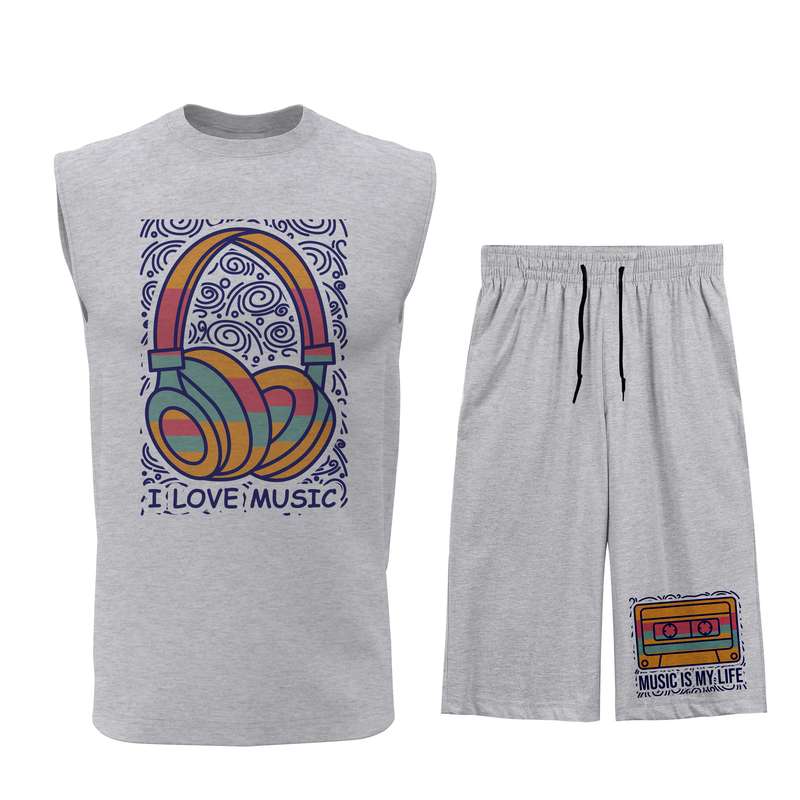 ست تاپ و شلوارک مردانه مدل M069G