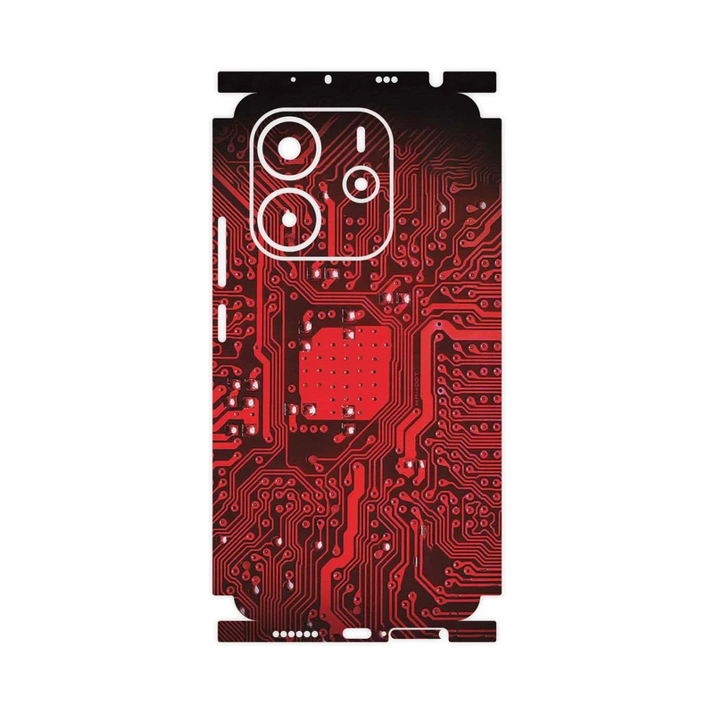برچسب پوششی ماهوت مدل Red_Printed_Circuit_Board-FullSkin مناسب برای گوشی موبایل شیائومی Redmi Note 14 4G