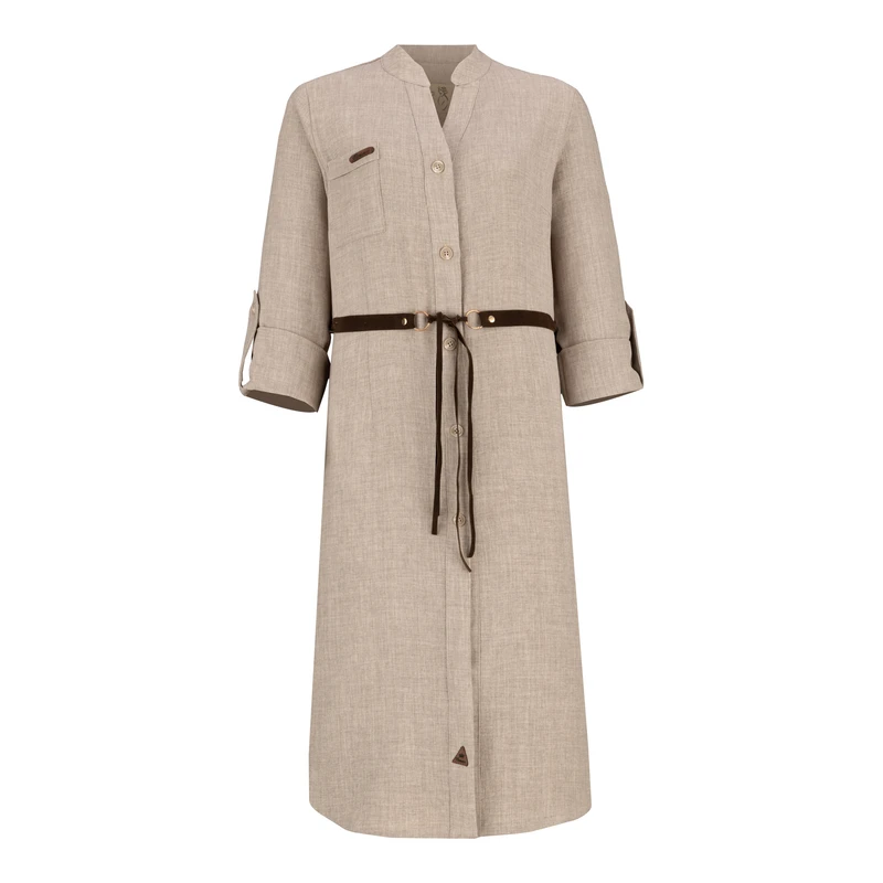 مانتو زنانه السانا مدل محنا کد 207878 رنگ خاکی