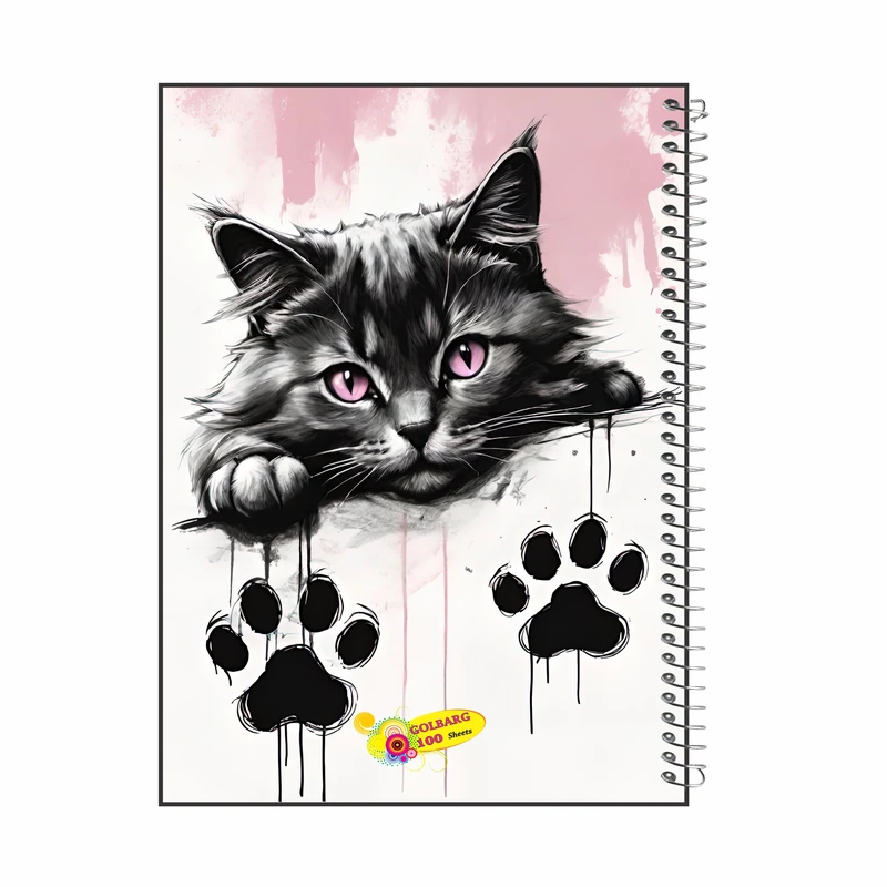 دفتر مشق 100 برگ گلبرگ مدل گربه کد 1648