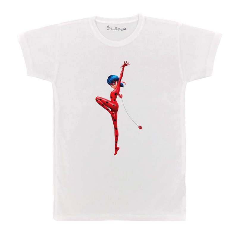 تی شرت بچگانه پرمانه طرح دختر کفشدوزکی کد pmt.5199