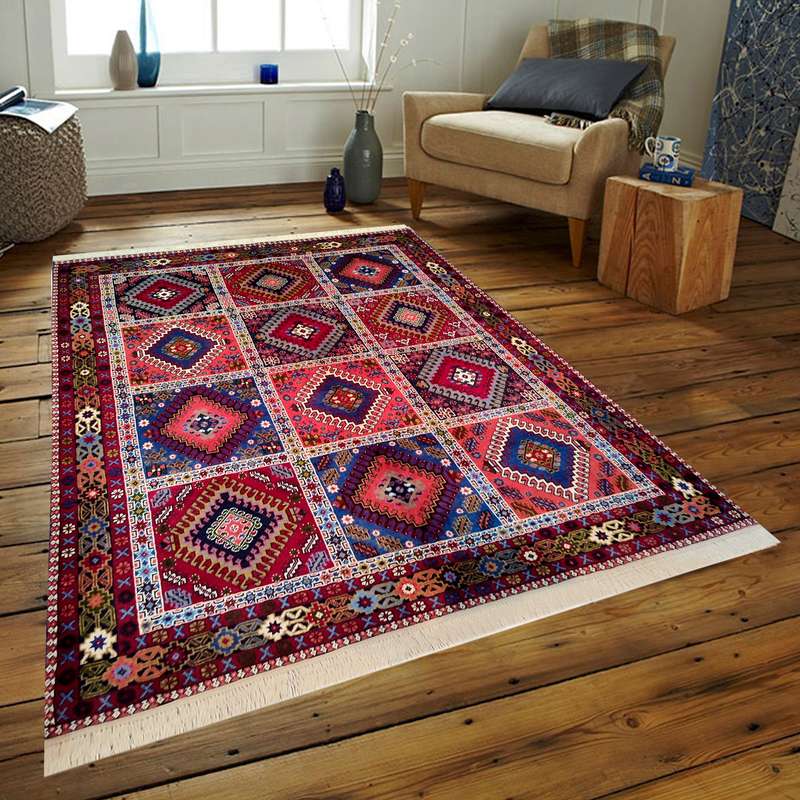 فرش دستبافت سه متری طرح لوزی کد AA408