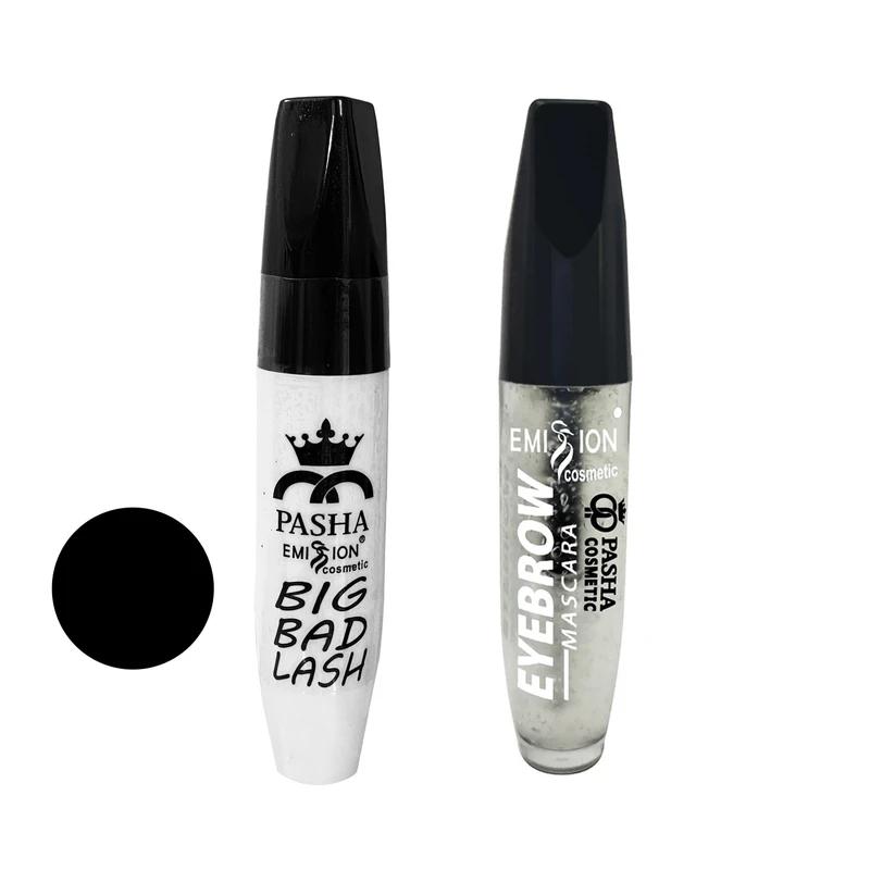 ریمل حالت‌دهنده امیسشن مدل Big bad lash به همراه ژل ابرو پاشا مدل سوپر ژل بسته 2 عددی