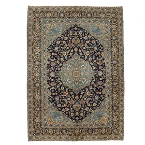 فرش دستبافت قدیمی نه متری طرح کاشان کد 566883