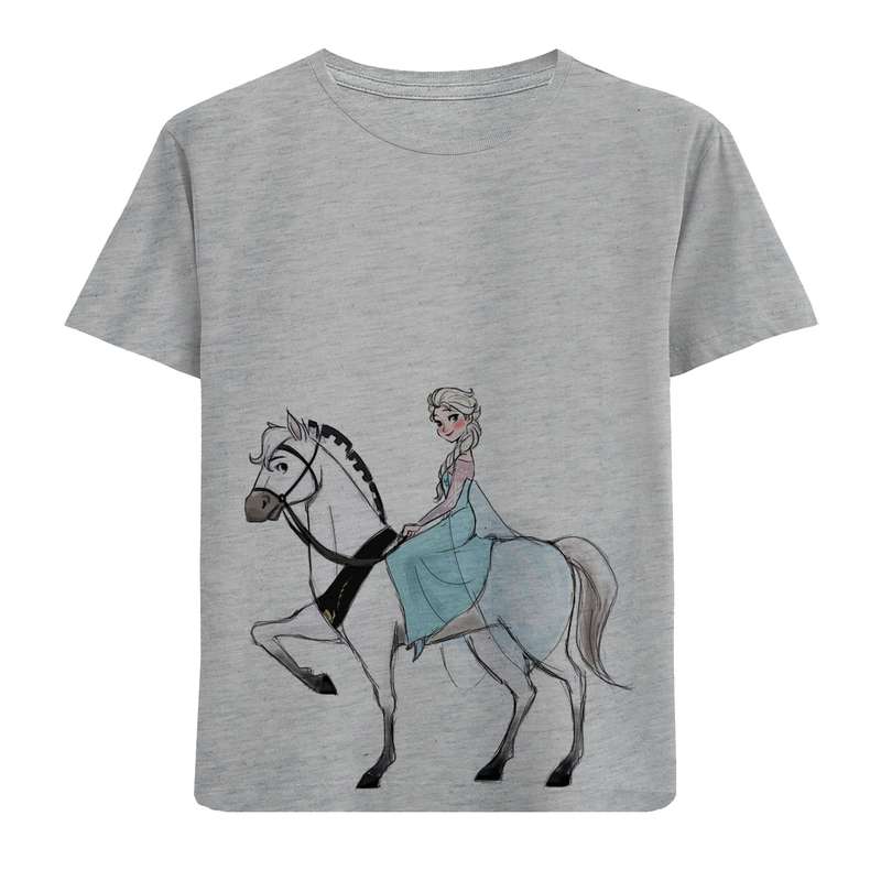 تی شرت آستین کوتاه بچگانه مدل السا و اسب F746