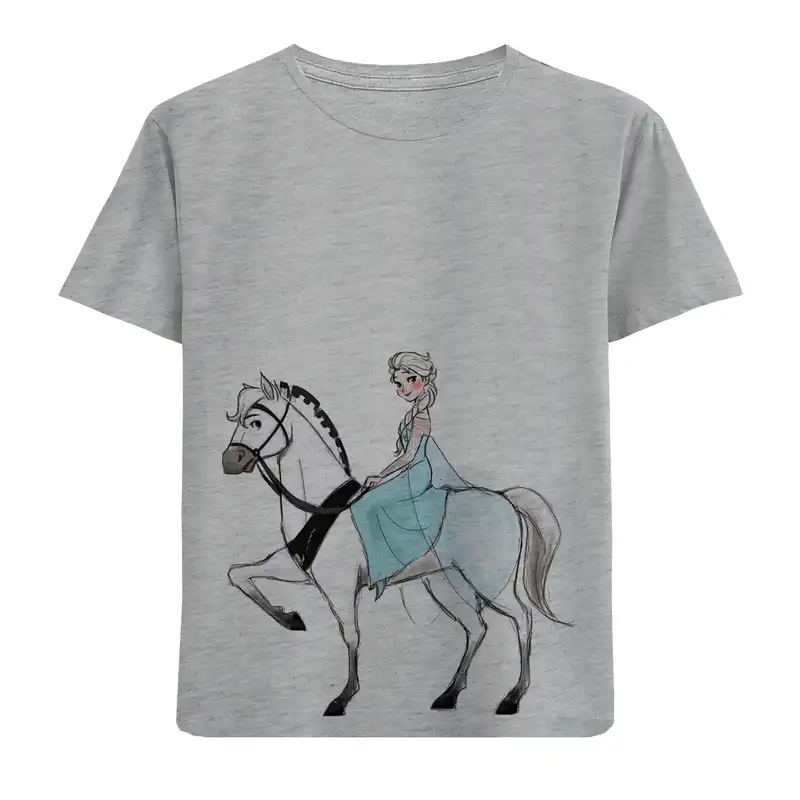 تی شرت آستین کوتاه بچگانه مدل اسب وپرنسس F746