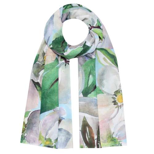 شال زنانه آنالیا مدل نخی خنک تابستانه طرح آبرنگی کد 10080