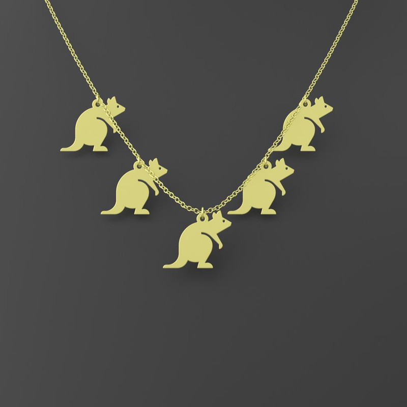 گردنبند طلا 18 عیار زنانه مدوپد مدل کانگرو کد RNA16063