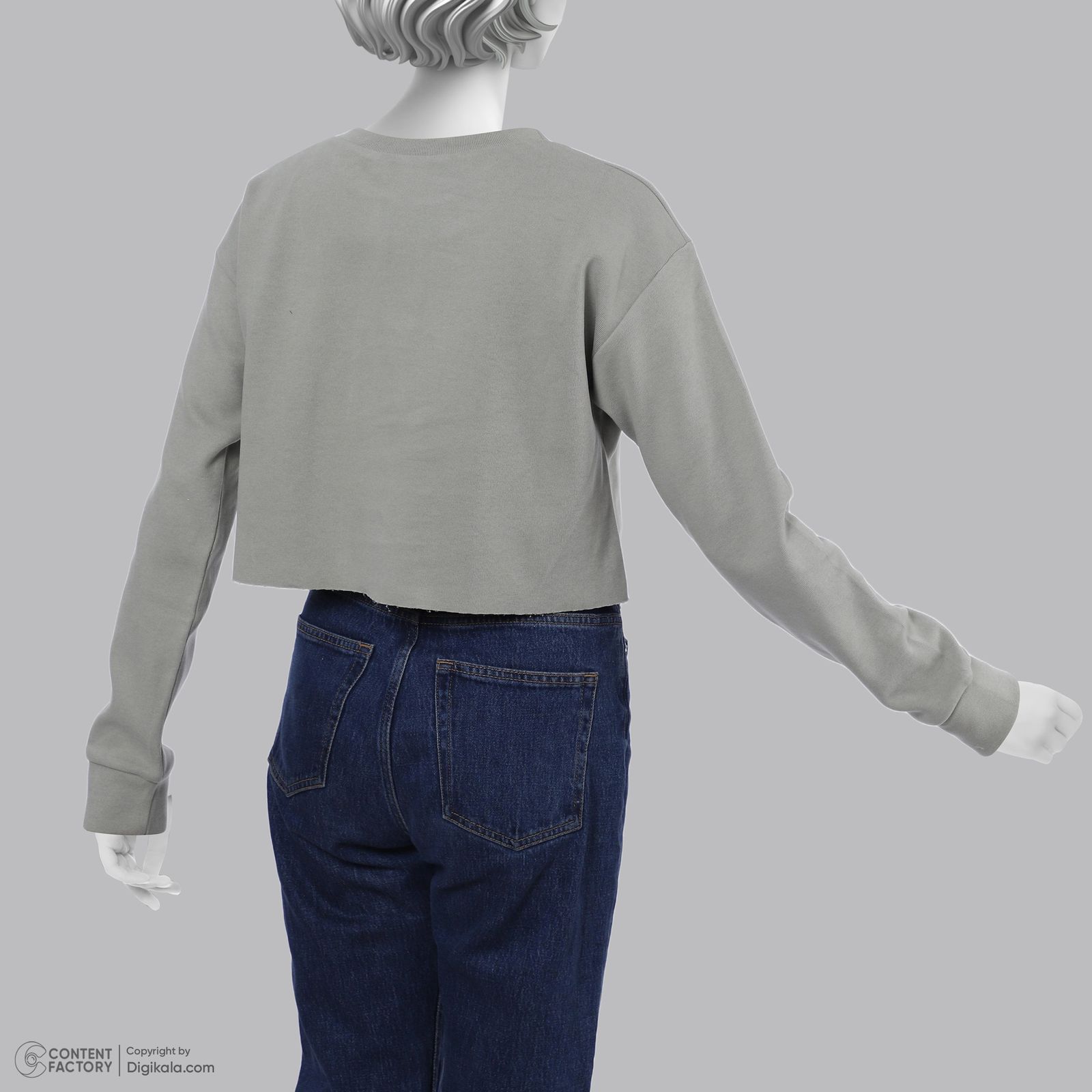 بلوز آستین بلند یقه گرد زنانه سرژه مدل 203518 رنگ سبز سدری -  - 4