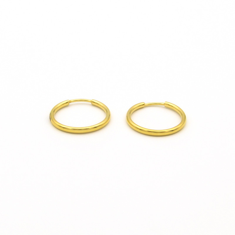 گوشواره حلقه‌ای طلا 18 عیار زنانه طلای کامک مدل گرد - 3