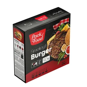همبرگر ذغالی 90 درصد گوشت قرمز پک فود - 400 گرم