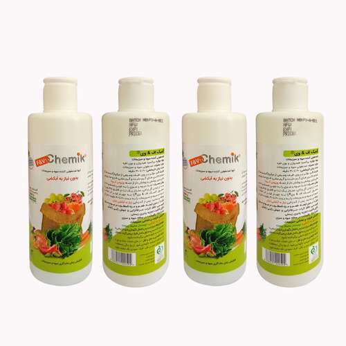 محلول ضدعفونیکننده میوه و سبزیجات کمیک مدل F & V حجم 250 میلیلیتر مجموعه 4 عددی