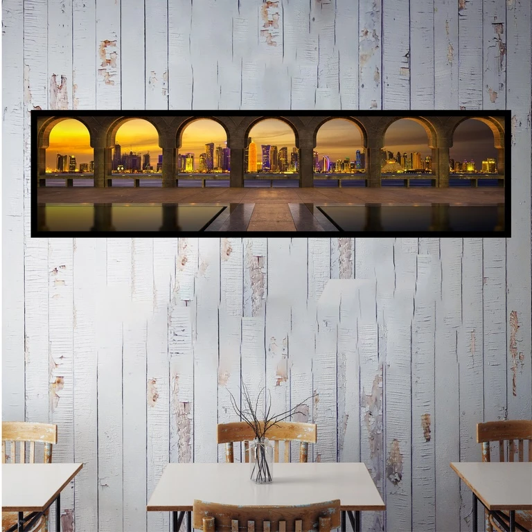 تابلو بکلیت طرح منظره شهر مدل کشیده B-7479