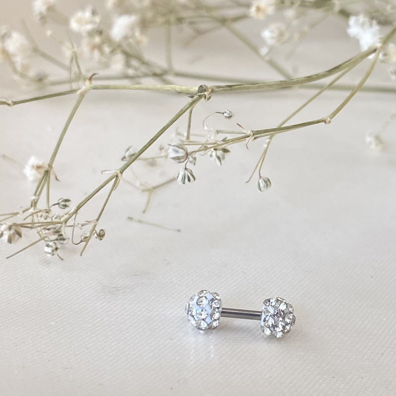 پیرسینگ گوش مدل توپی نگینی