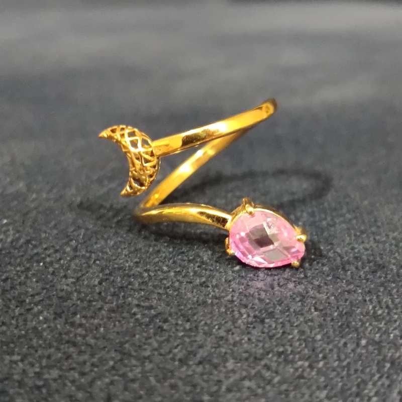  انگشتر طلا 18 عیار زنانه قیراط طرح ماه کد GH1563