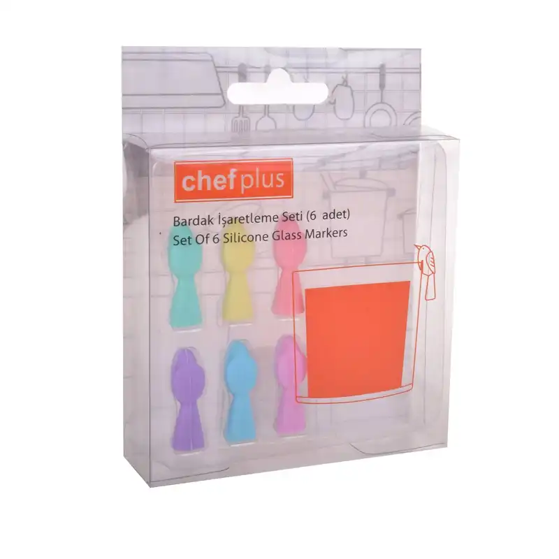 نشانگر لیوان شف پلاس مدل Bird بسته 6 عددی