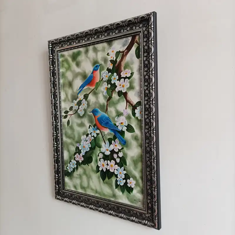 تابلو نقاشی رنگ روغن طرح پرنده در طبیعت کد 201