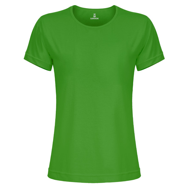 تی شرت آستین کوتاه زنانه ساروک مدل TSHPYR کد 10 رنگ سبز چمنی
