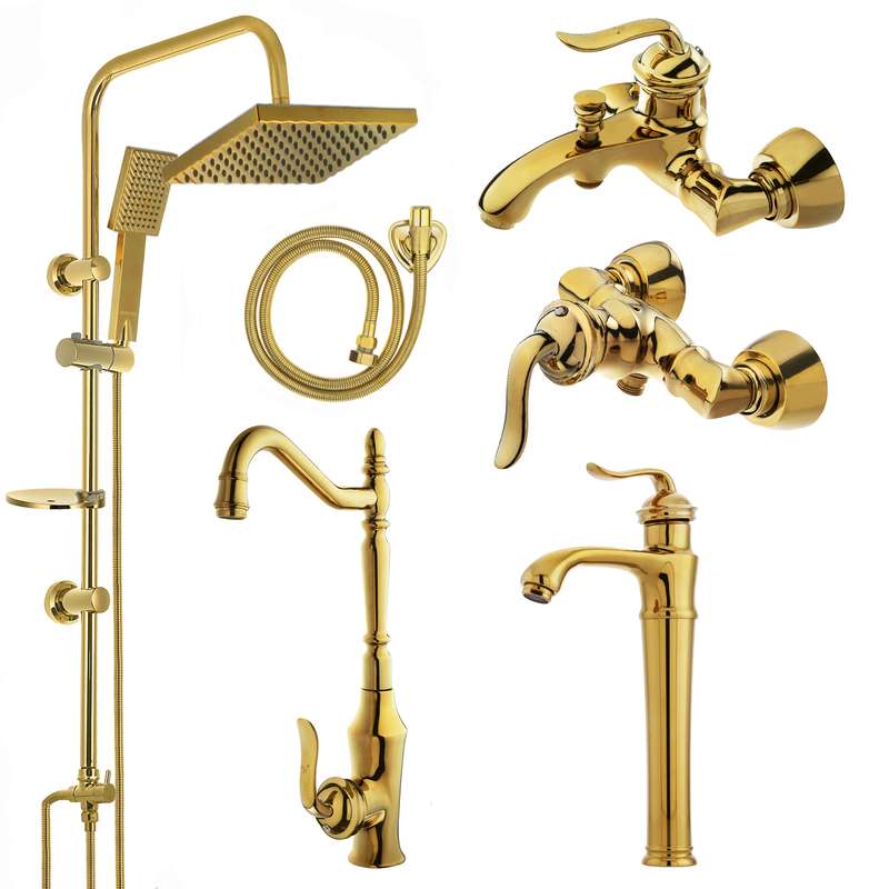 ست شیرآلات نایریکا مدل هلن کد B-01 مجموعه 6 عددی