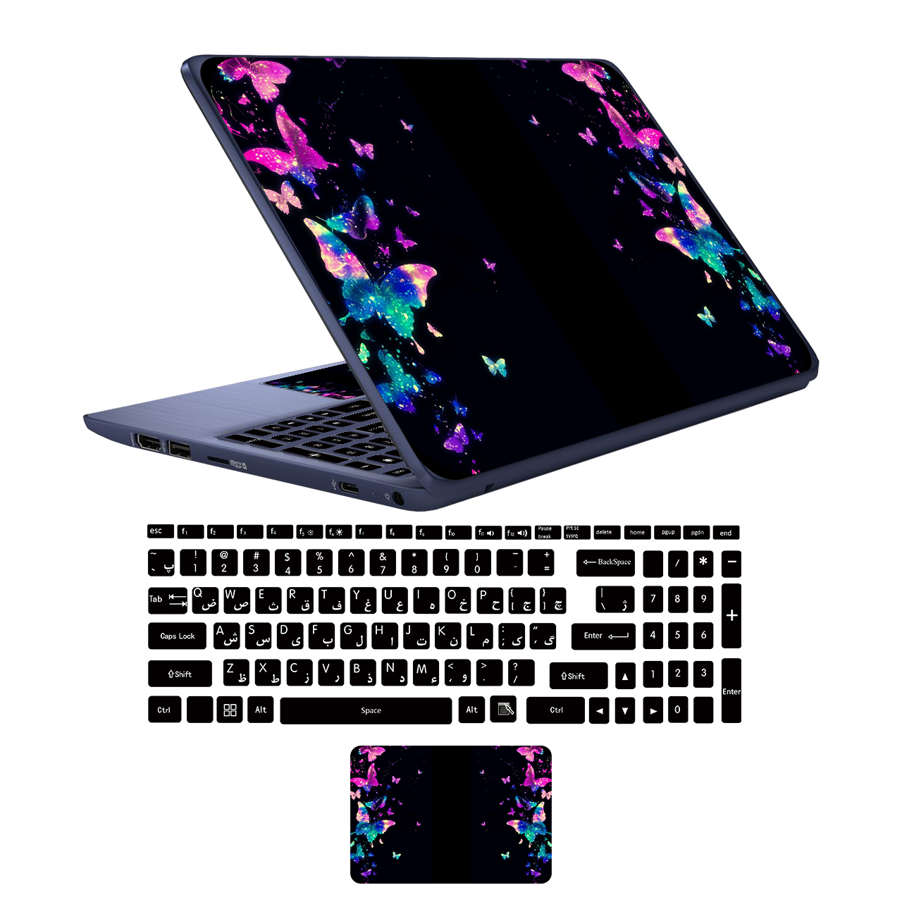  استیکر لپ تاپ کد but-02 به همراه برچسب حروف فارسی کیبورد
