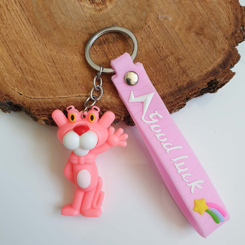 جاکلیدی مدل سیلیکونی طرح پلنگ صورتی کد DB20