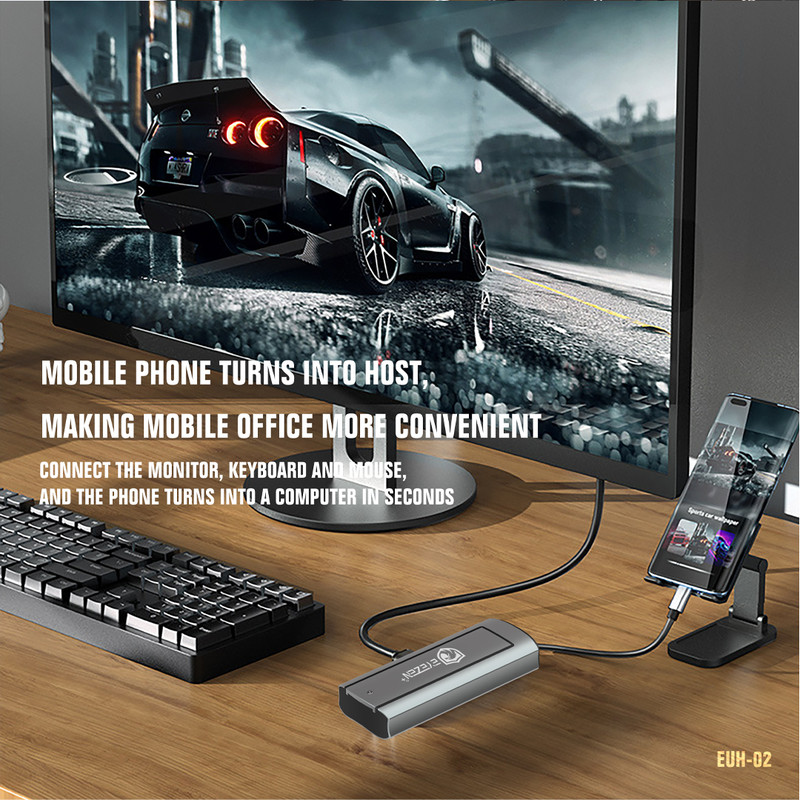 هاب 6 پورت USB-C آیزن مدل 6in1 HUB EUH-02