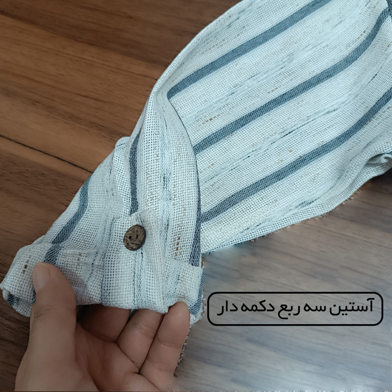 پیراهن آستین سه ربع پسرانه مدل راه راه پیراهن آستین سه ربع پسرانه مدل راه راه