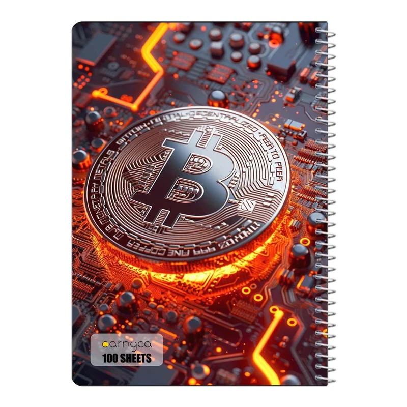 دفتر مشق 100 برگ سیمی کارنیکا طرح ارز دیجیتال Crypto کد 23852