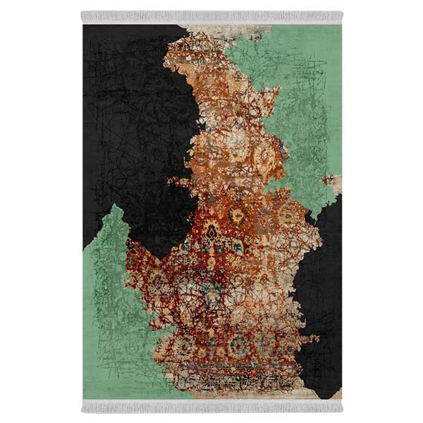 فرش پارچه‌ای دفه مدل فرشینه طرح مدرن کد 454