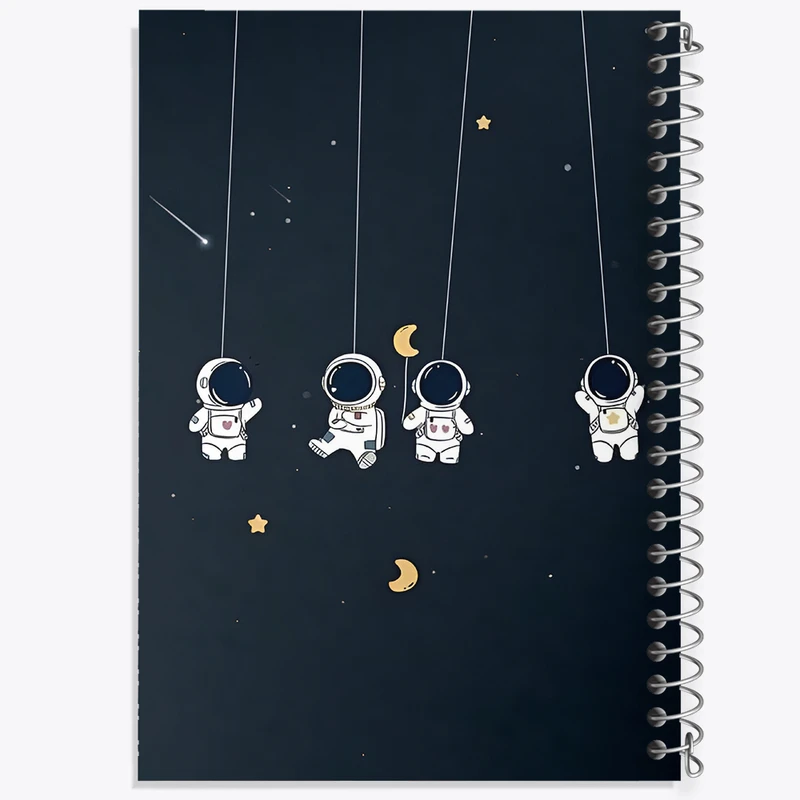 دفتر مشق 50 برگ خندالو طرح فضانورد های بامزه کد F6424