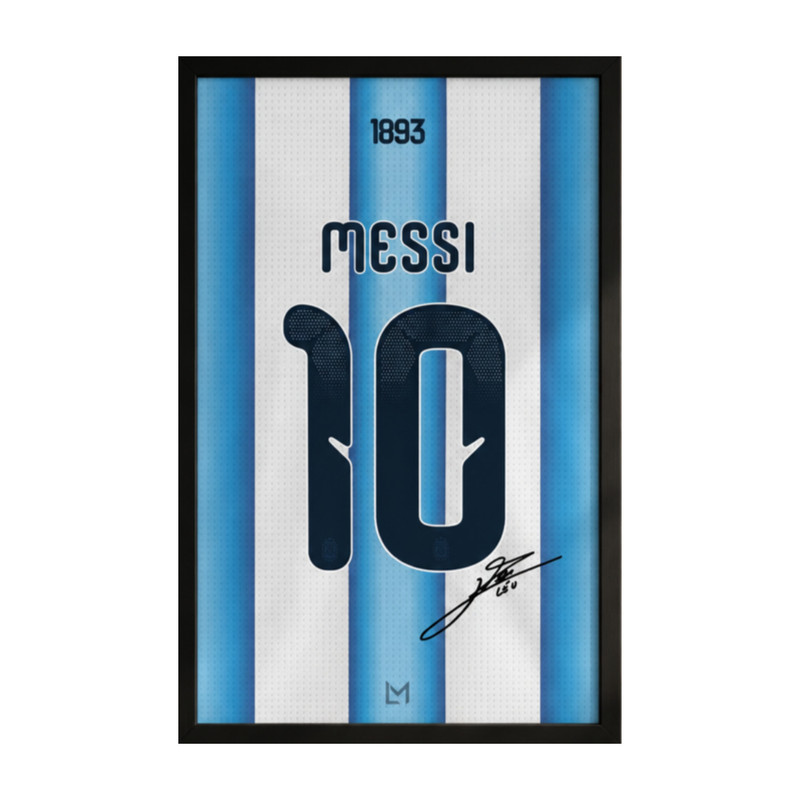 تابلو دیواری طرح کیت آرژانتین مسی Messi مدل 1373 با فریم مشکی