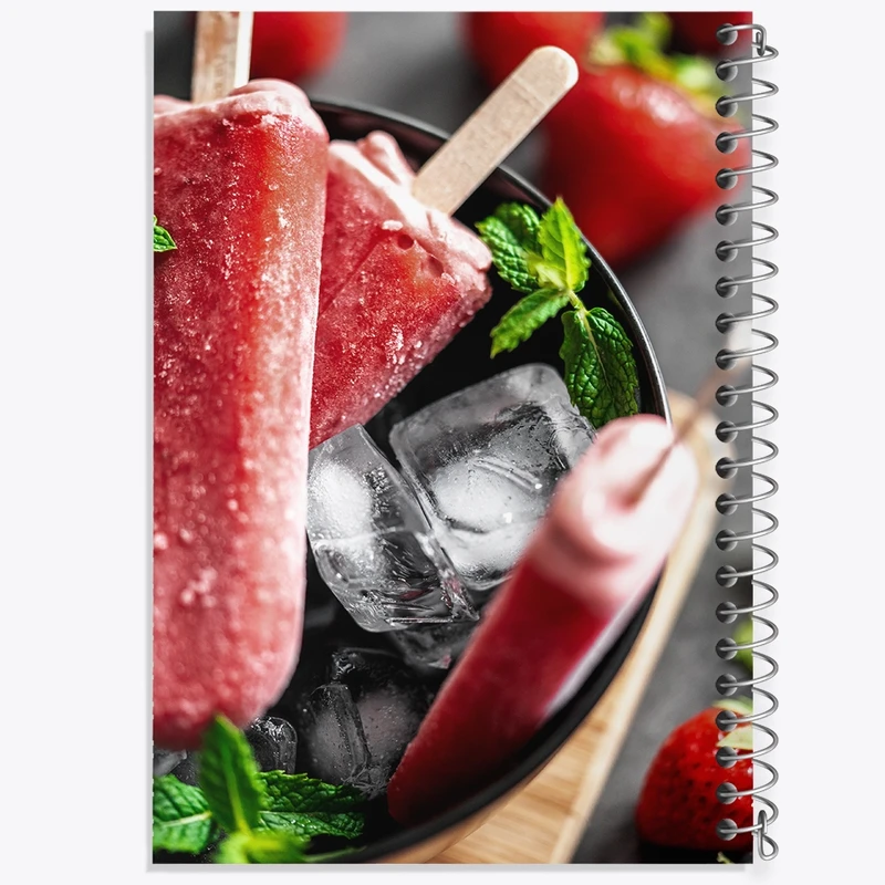دفتر ژورنال نویسی 50 برگ خندالو مدل نقطه ای طرح بستنی کد F267